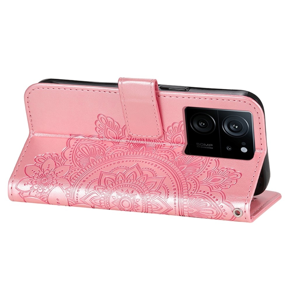 Custodia in pelle Mandala Xiaomi 13T Pro rosa