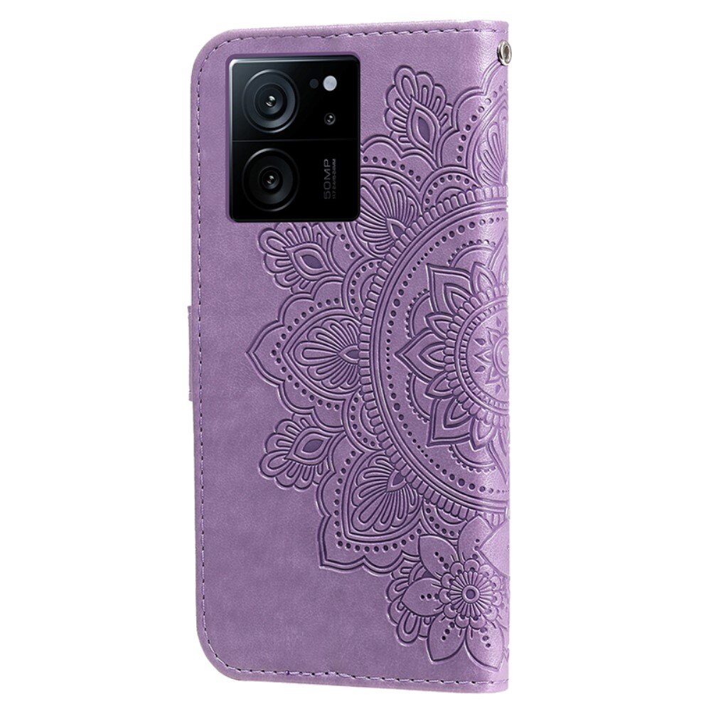 Custodia in pelle Mandala Xiaomi 13T Pro viola