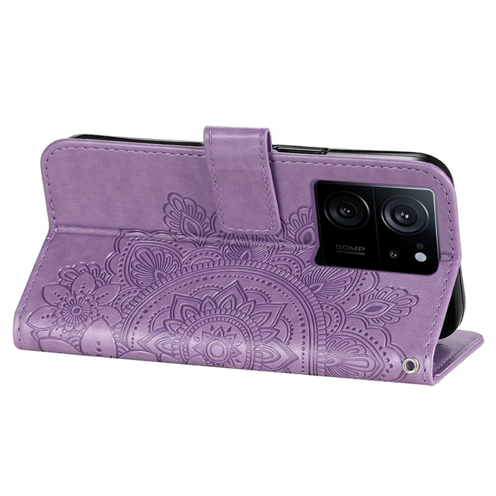 Custodia in pelle Mandala Xiaomi 13T viola