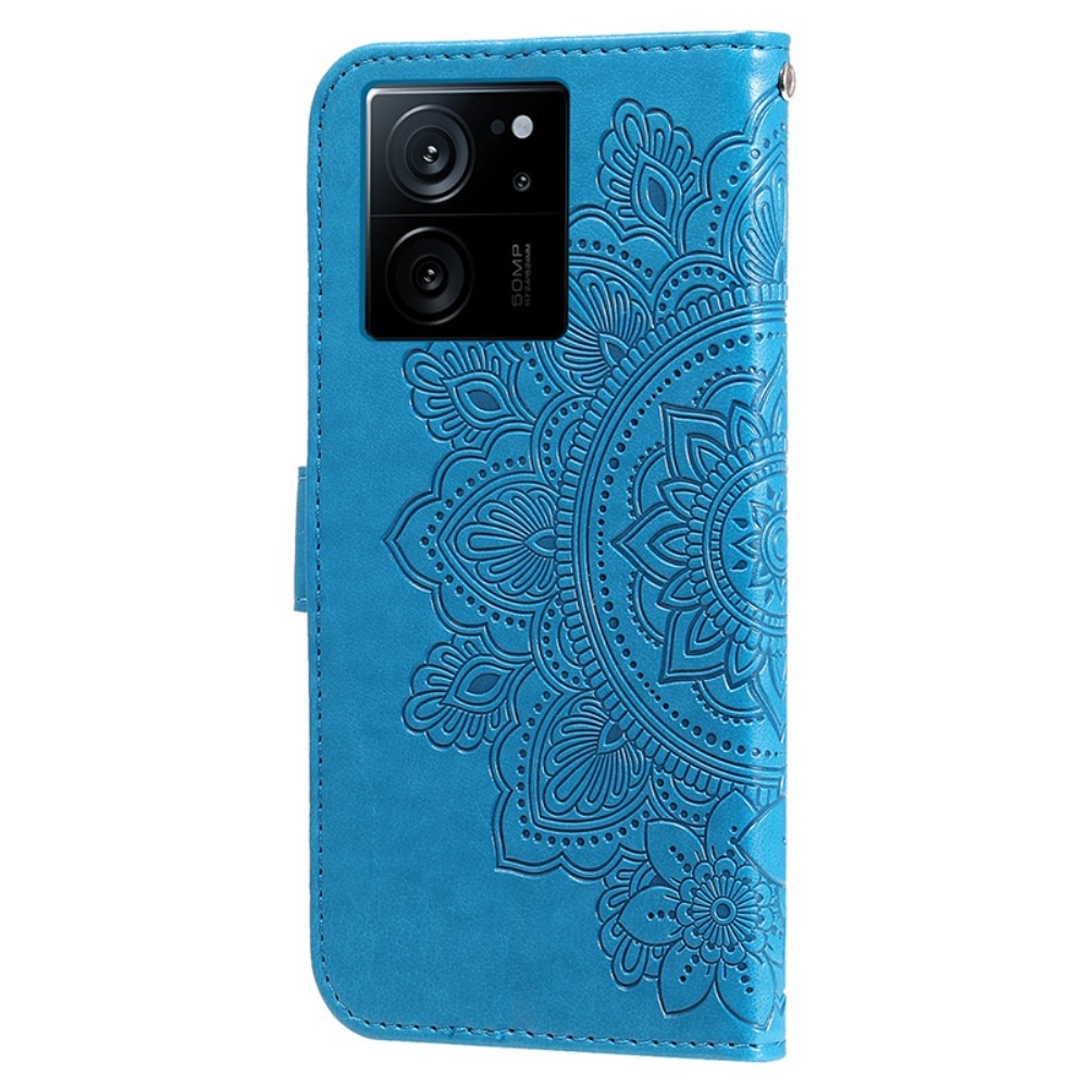 Custodia in pelle Mandala Xiaomi 13T Pro blu