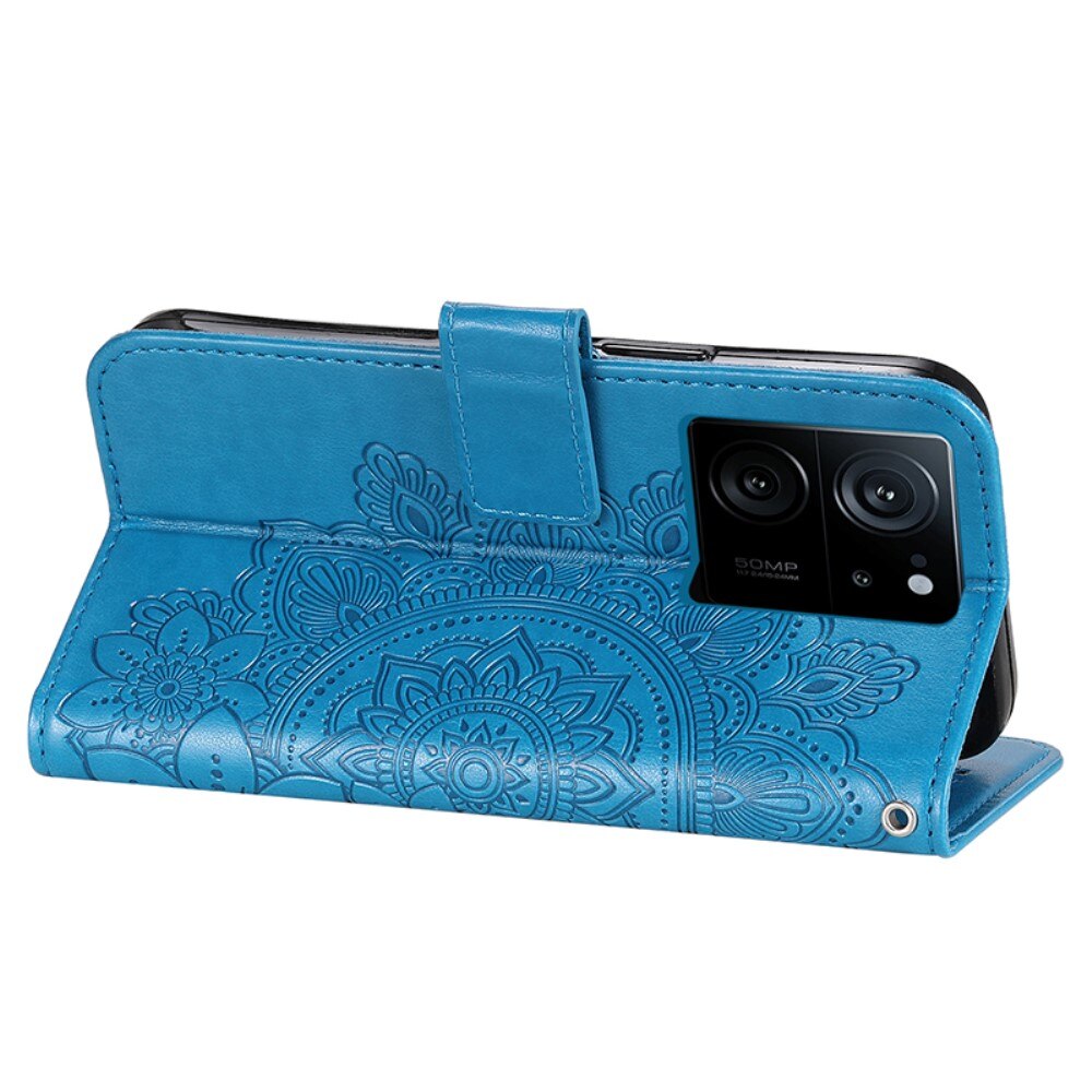 Custodia in pelle Mandala Xiaomi 13T blu