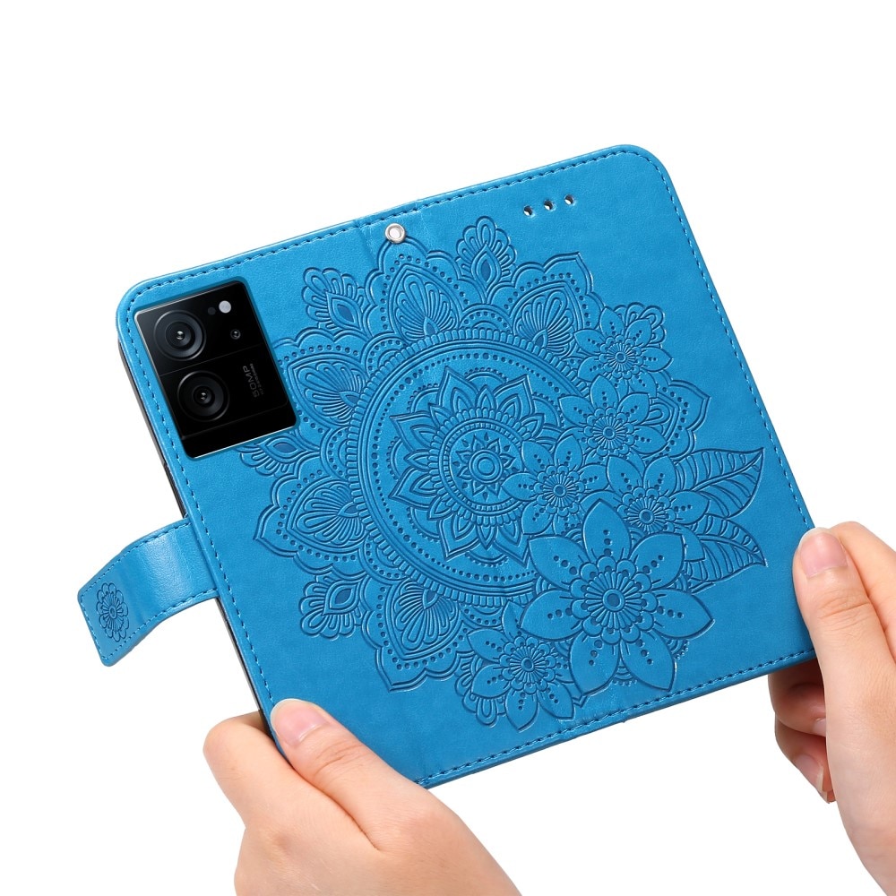 Custodia in pelle Mandala Xiaomi 13T blu
