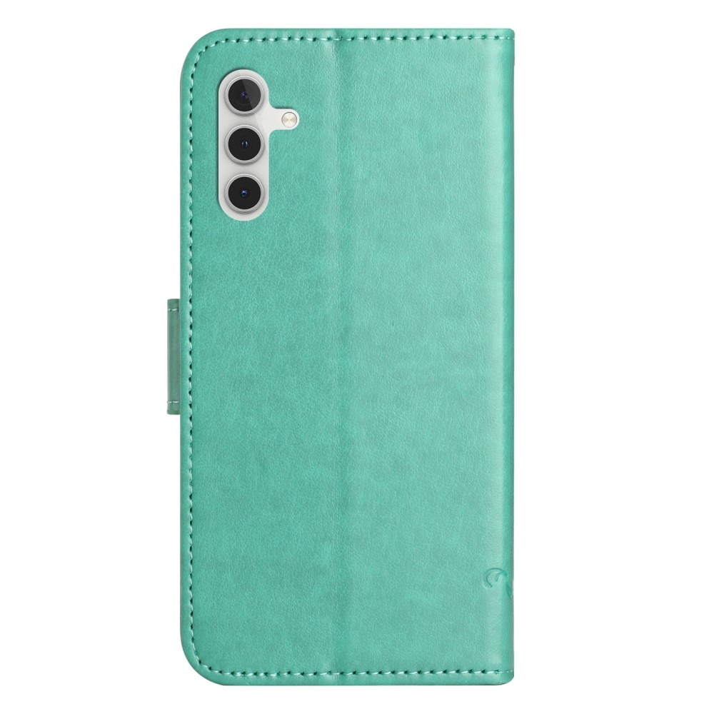 Custodia in pelle a farfalle per Samsung Galaxy A05s, verde