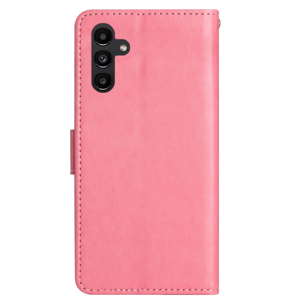 Custodia in pelle a farfalle per Samsung Galaxy A25, rosa