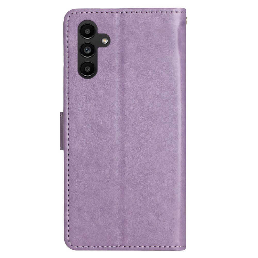 Custodia in pelle a farfalle per Samsung Galaxy A25, viola