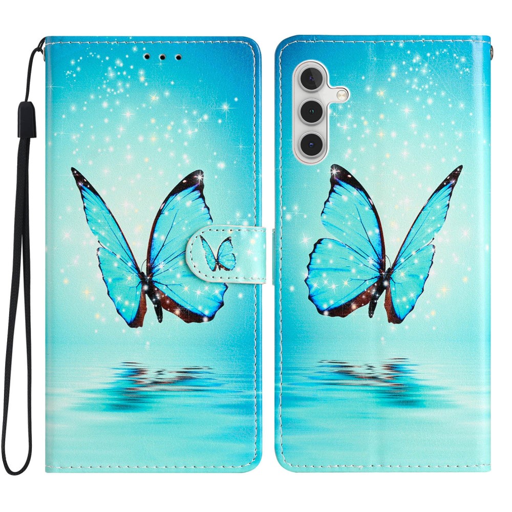 Cover portafoglio Samsung Galaxy A15 farfalle blu