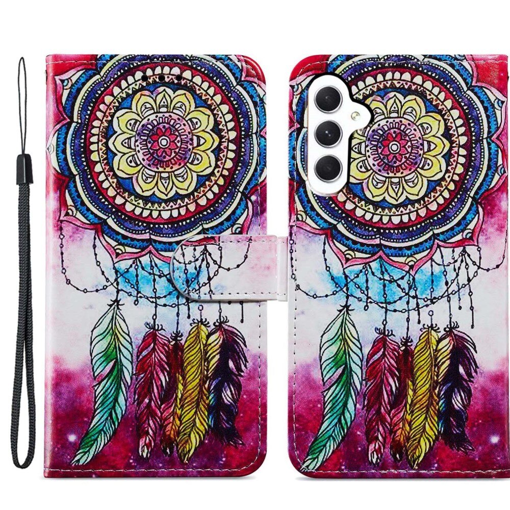 Cover portafoglio Samsung Galaxy A15 cattura sogni rosa