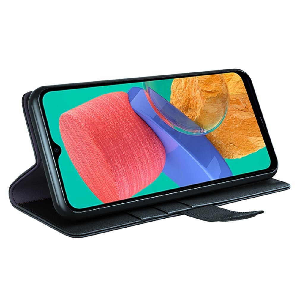 Custodia a portafoglio in vera pelle Motorola Moto G54, Nero