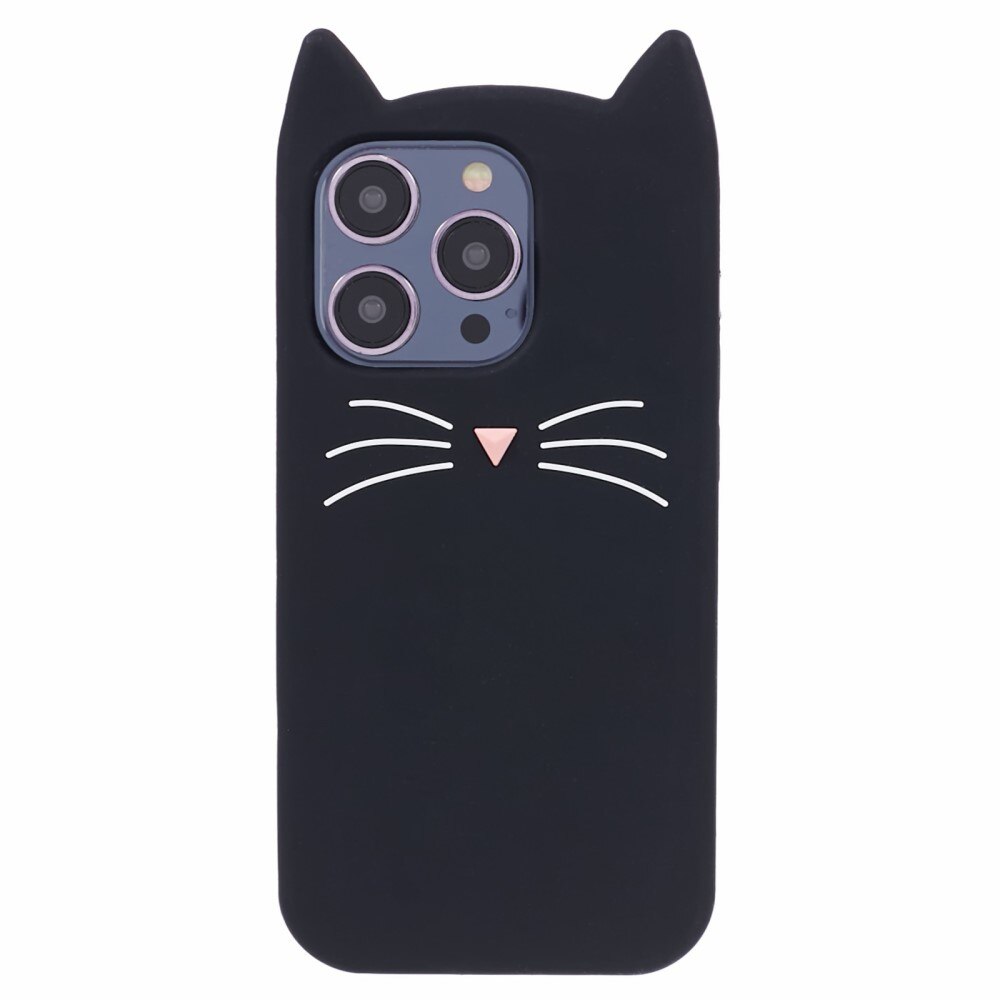 Cover in silicone Gatto iPhone 15 Pro nero