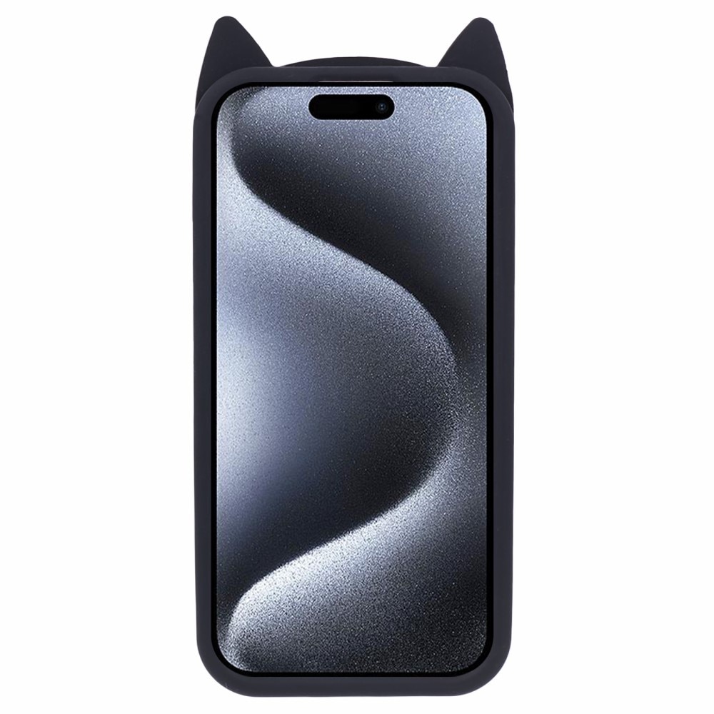 Cover in silicone Gatto iPhone 15 Pro nero