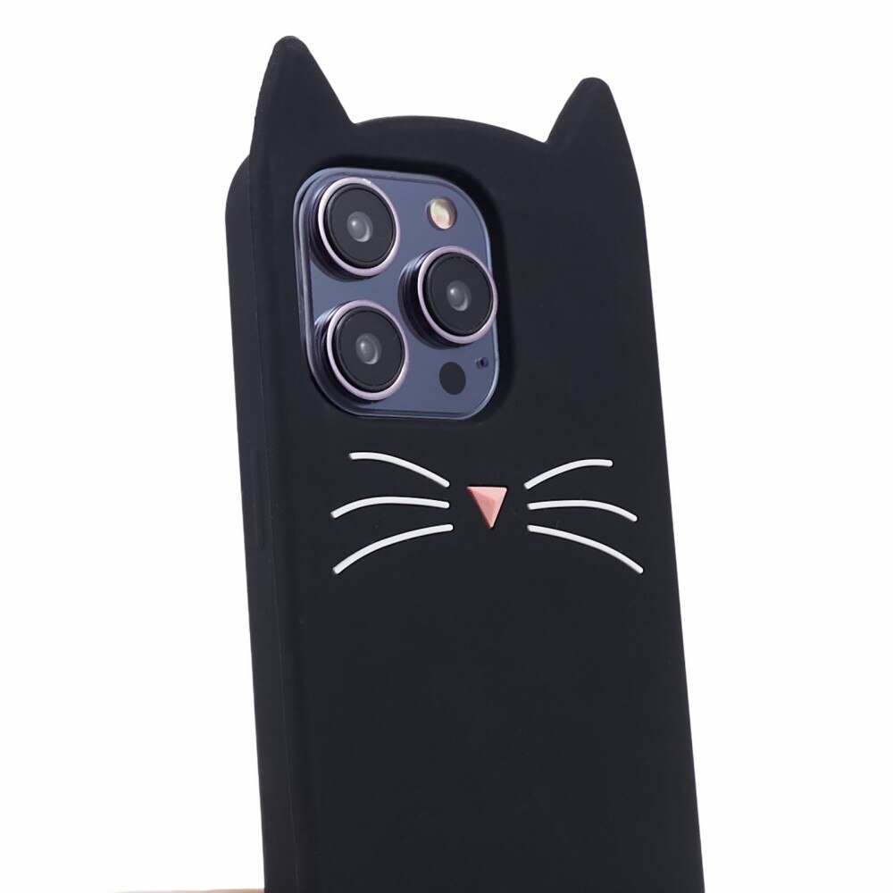 Cover in silicone Gatto iPhone 15 Pro nero