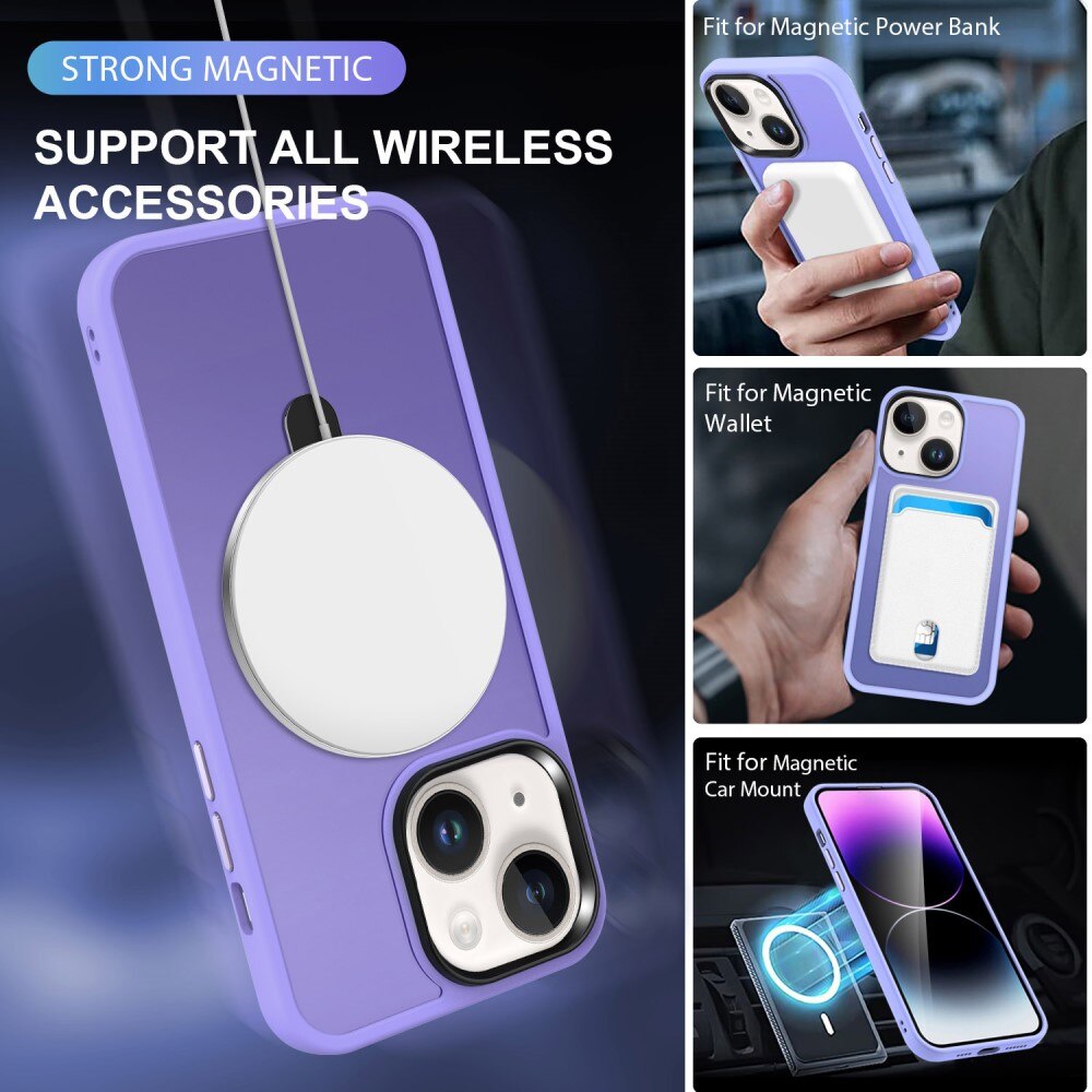 Cover ibride con MagSafe Ring iPhone 15 Plus viola