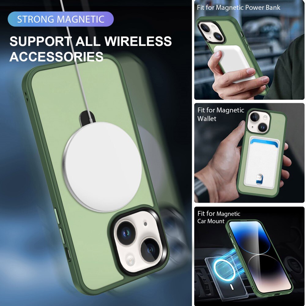 Cover ibride con MagSafe Ring iPhone 15 verde