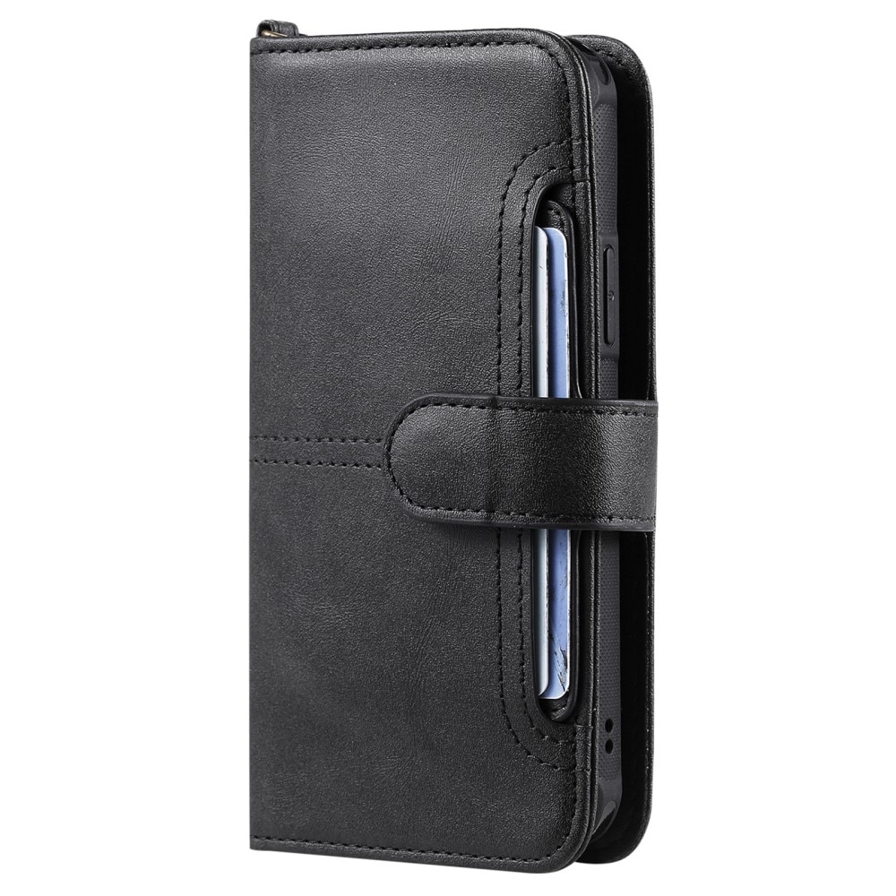 Magnet Leather Wallet iPhone 15 Pro Max nero
