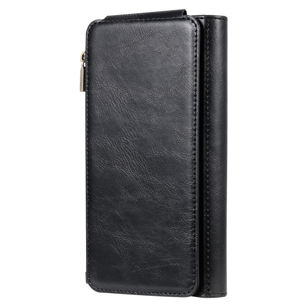 Magnet Leather Multi Wallet iPhone 15 nero