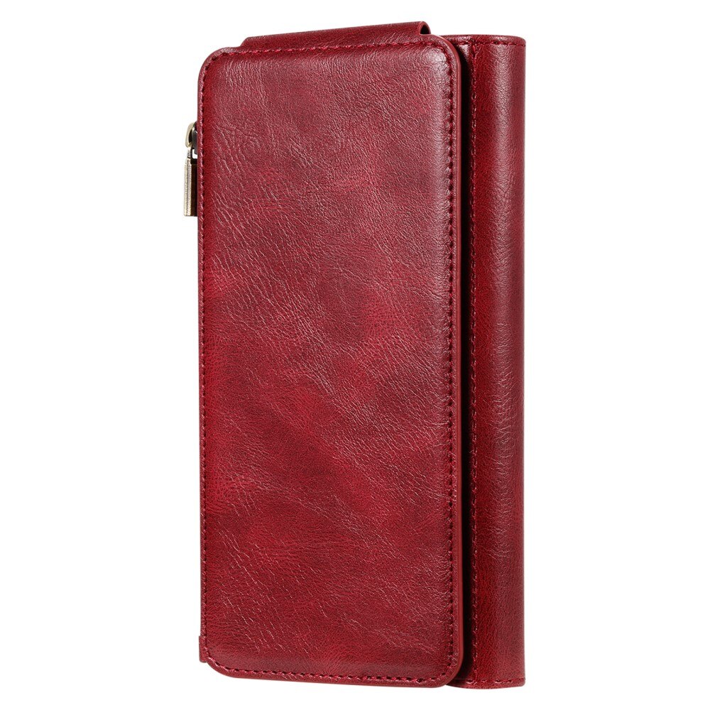 Magnet Leather Multi Wallet iPhone 15 rosso