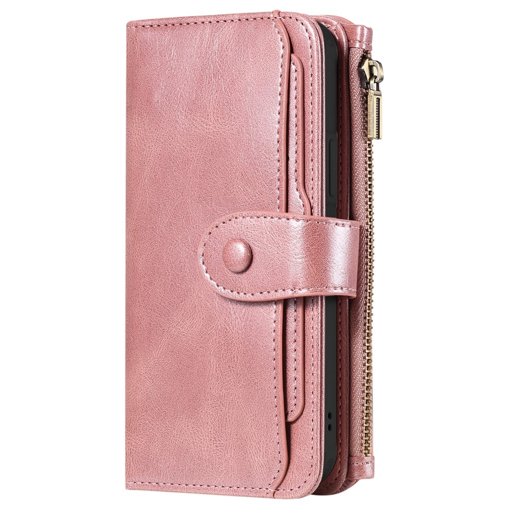 Magnet Leather Multi Wallet iPhone 15 rosa