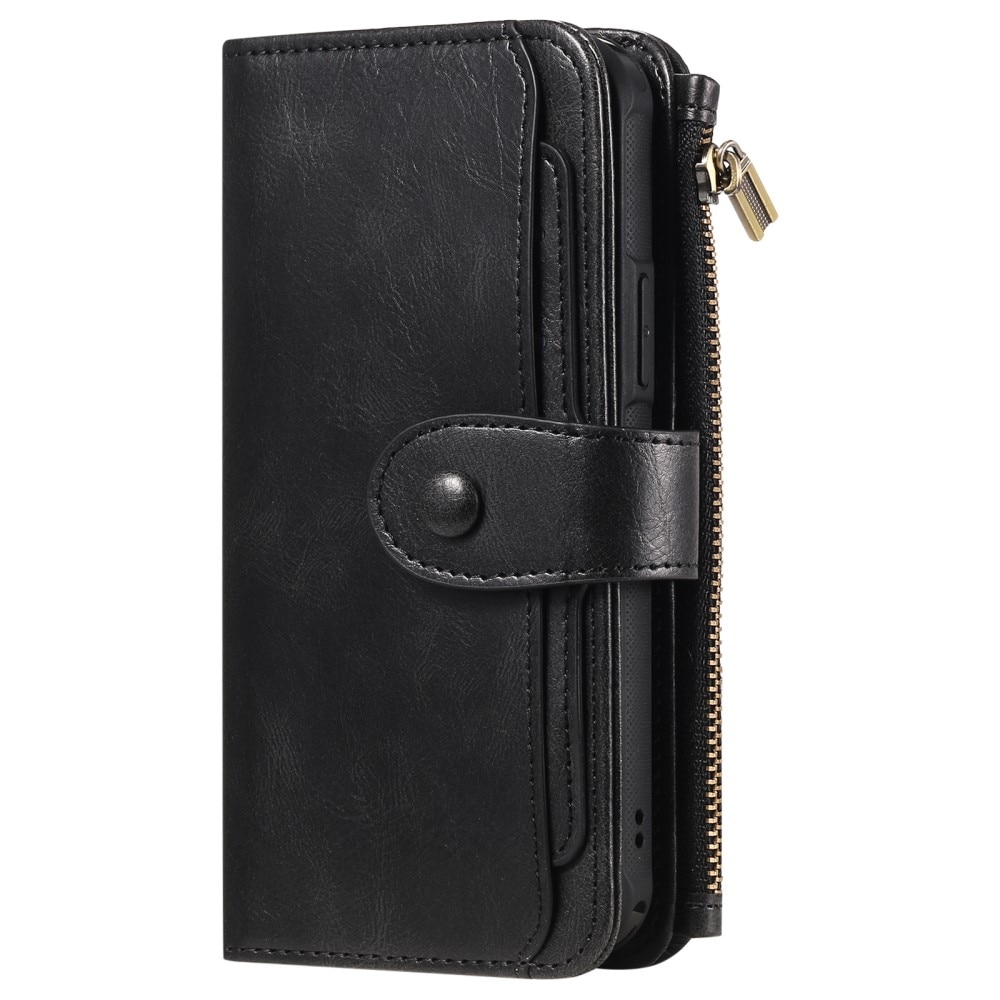 Magnet Leather Multi Wallet iPhone 15 Pro nero