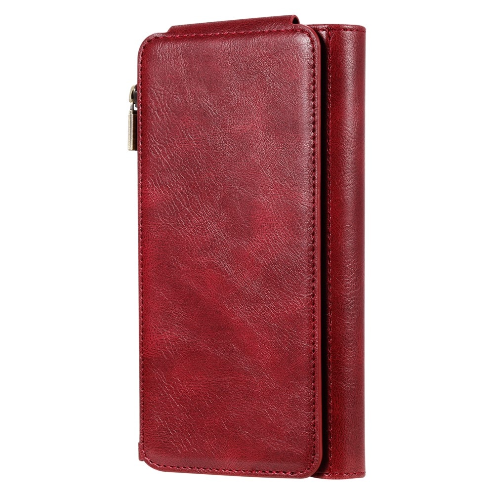 Magnet Leather Multi Wallet iPhone 15 Pro rosso