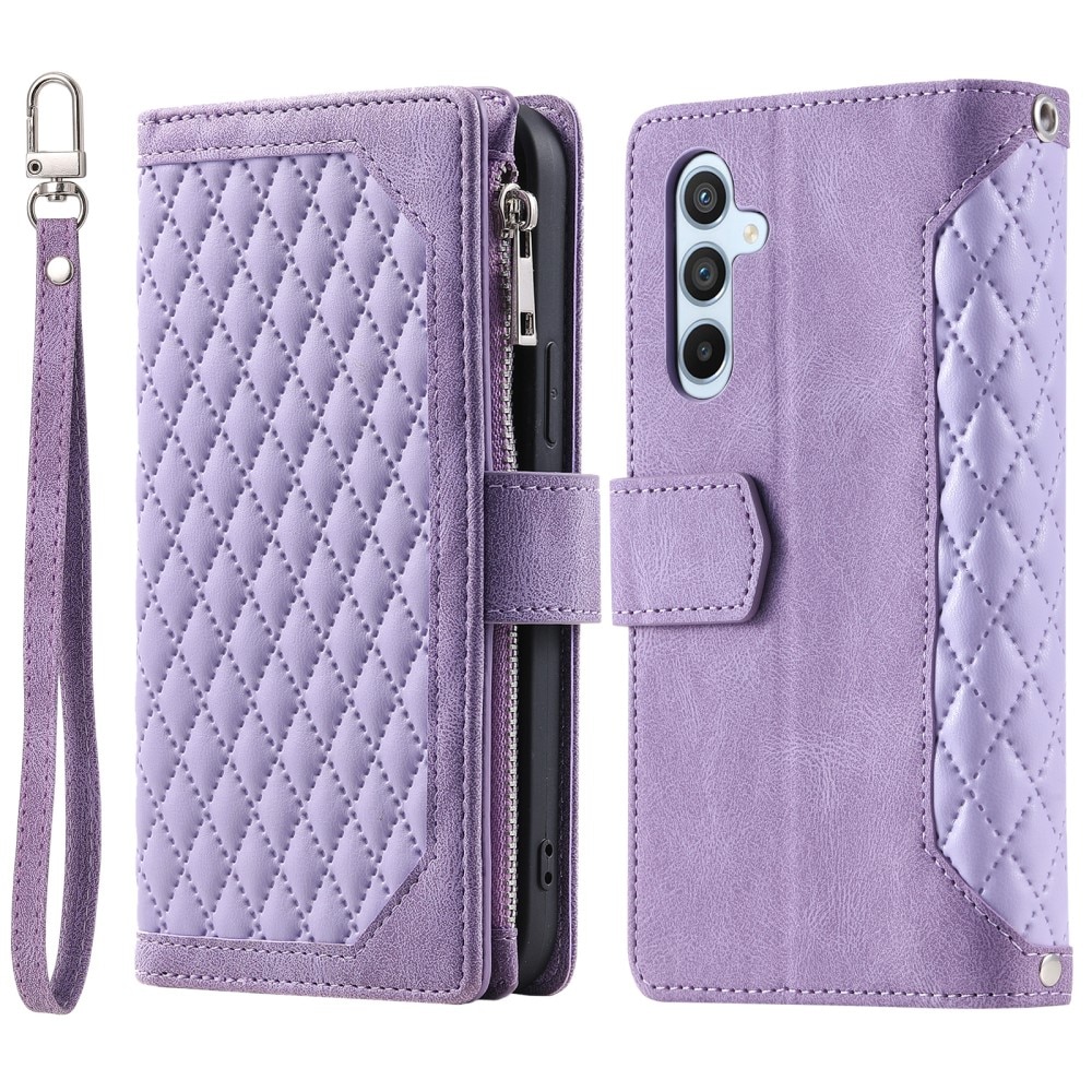 Borsa a portafoglio trapuntata Samsung Galaxy S24 Plus viola