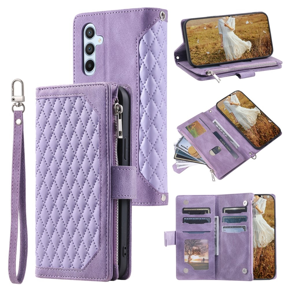 Borsa a portafoglio trapuntata Samsung Galaxy S24 Plus viola