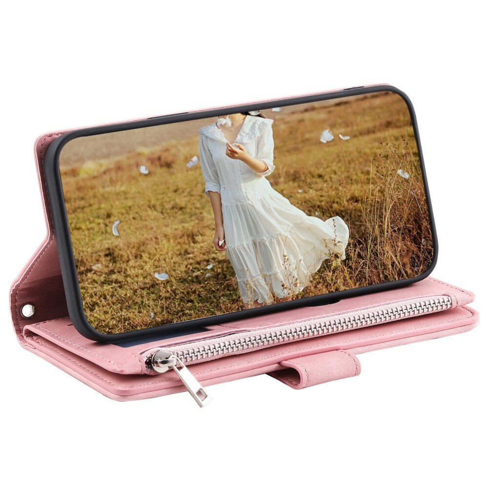 Borsa a portafoglio trapuntata Samsung Galaxy S24 Plus rosa