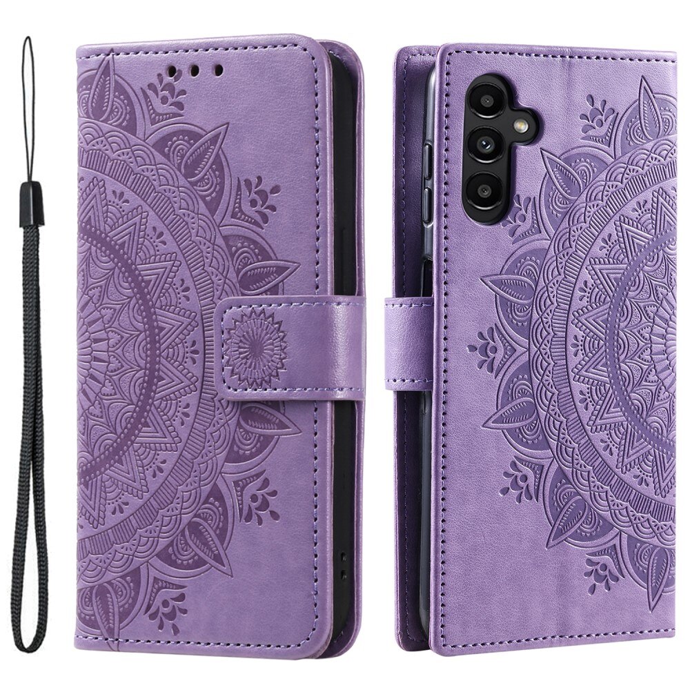 Custodia in pelle Mandala Samsung Galaxy S24 viola