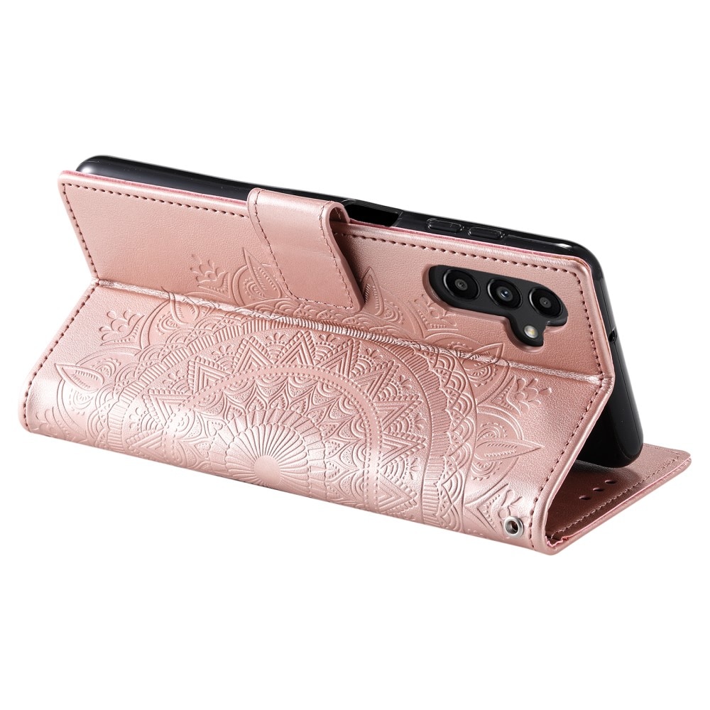 Custodia in pelle Mandala Samsung Galaxy S24 oro rosa