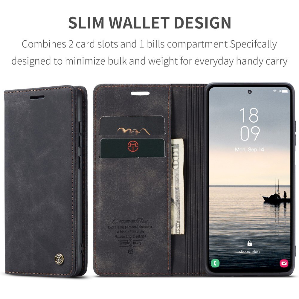 Custodie a portafoglio sottili Samsung Galaxy S23 FE Nero