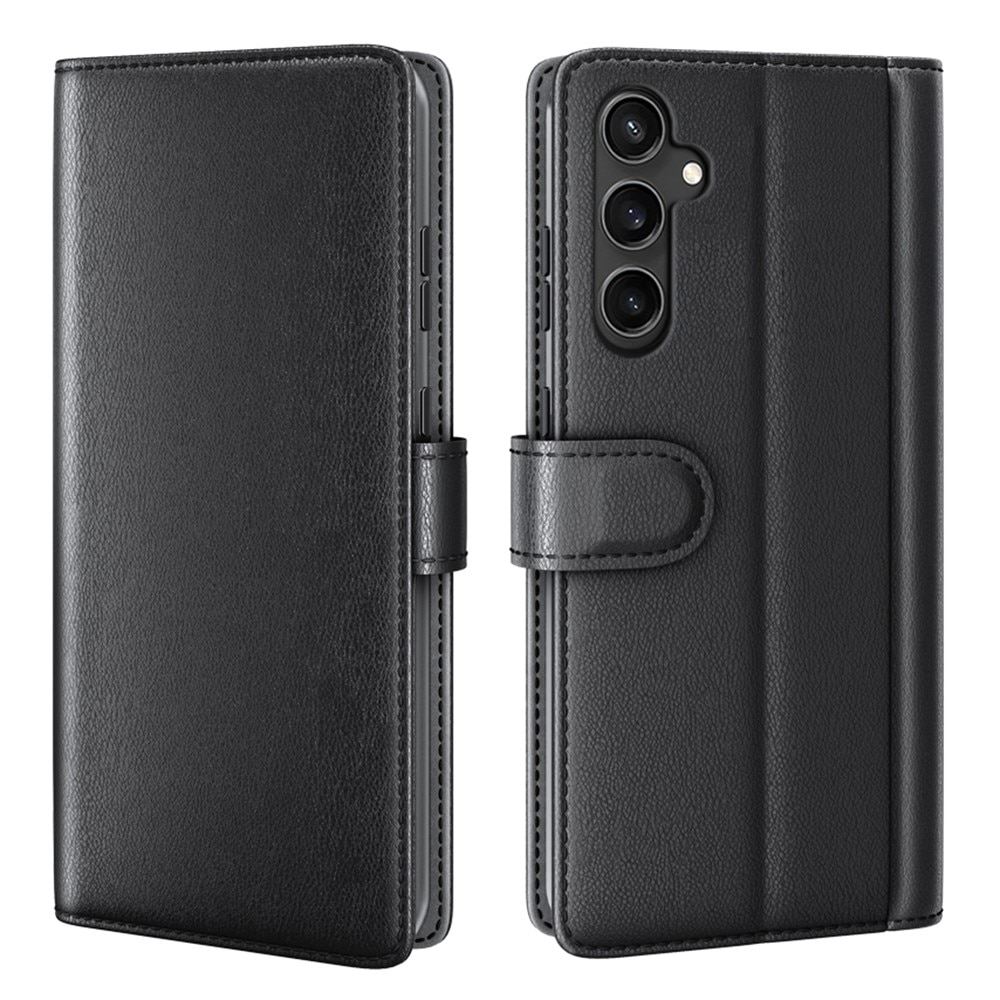 Custodia a portafoglio in vera pelle Samsung Galaxy S23 FE, nero