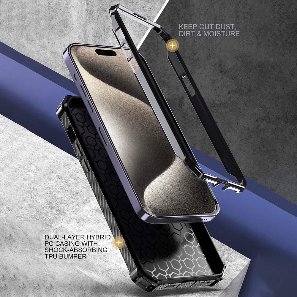 Cover ibride con anello MagSafe iPhone 15 Plus nero