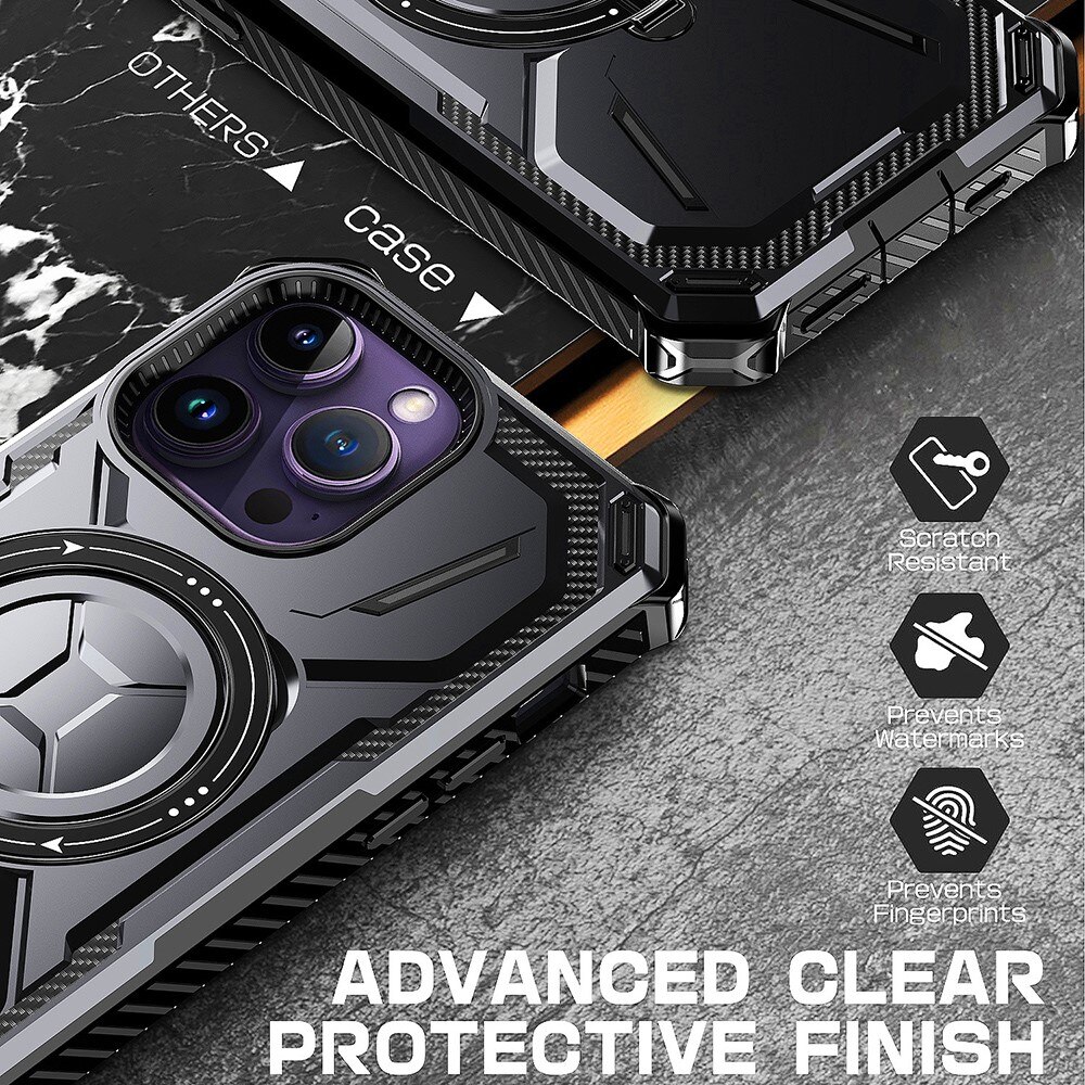 Cover ibride con anello MagSafe iPhone 15 Pro Max nero