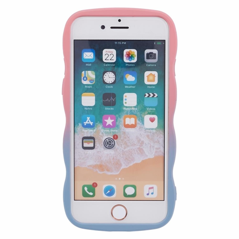 Cover Wavy Edge iPhone SE (2020) ombre rosa/blu