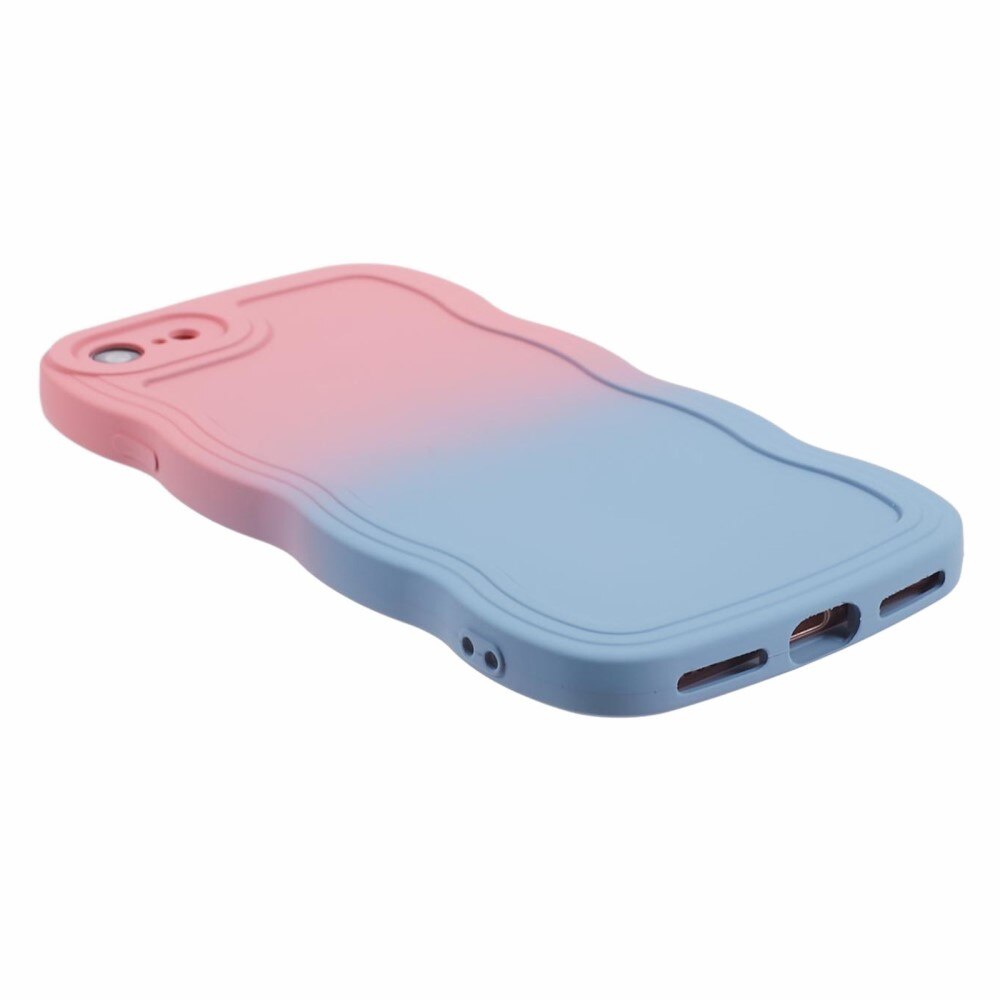 Cover Wavy Edge iPhone SE (2022) ombre rosa/blu