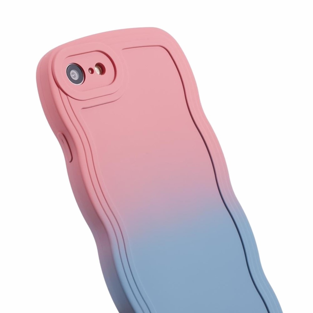 Cover Wavy Edge iPhone SE (2022) ombre rosa/blu