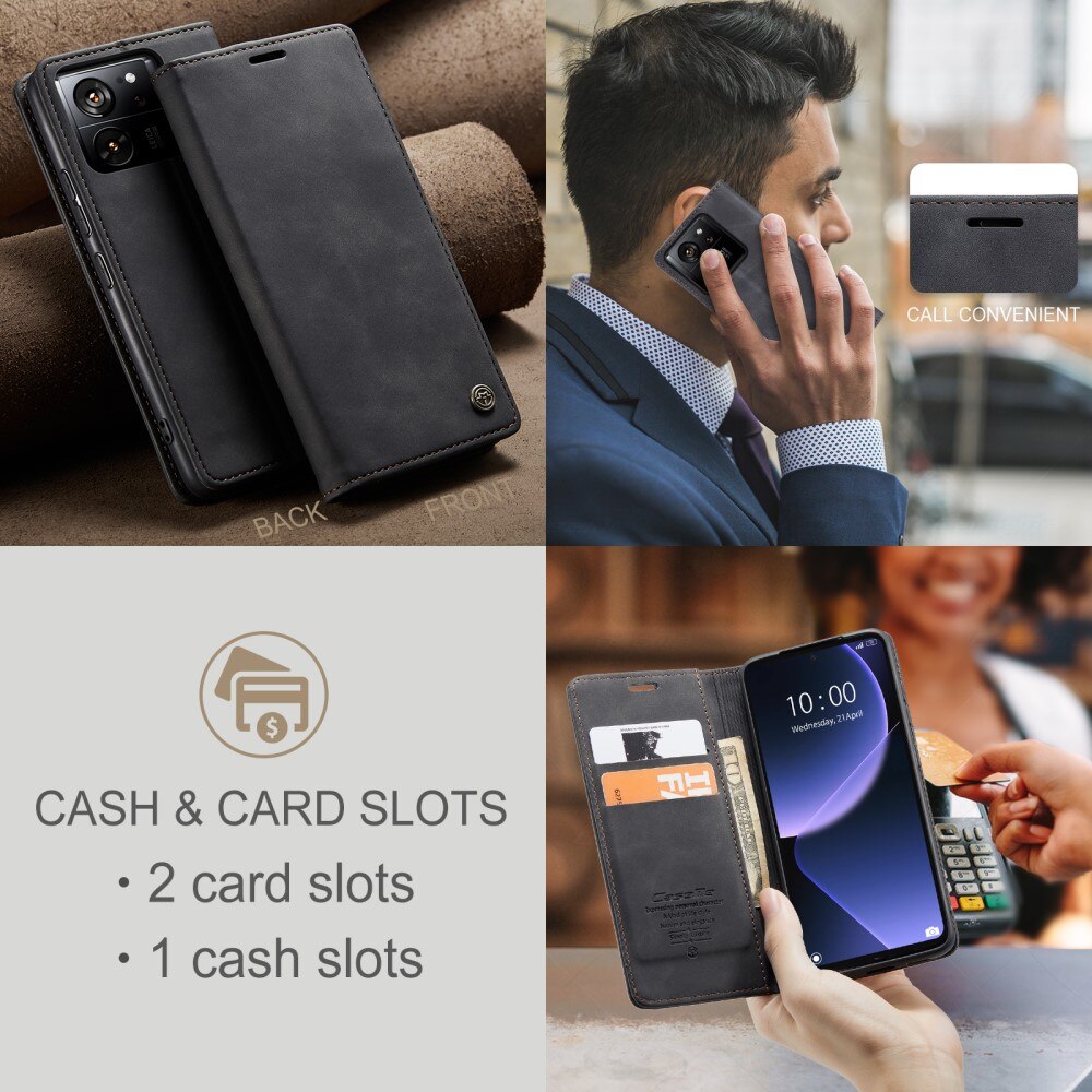 Custodie a portafoglio sottili Xiaomi 13T Nero