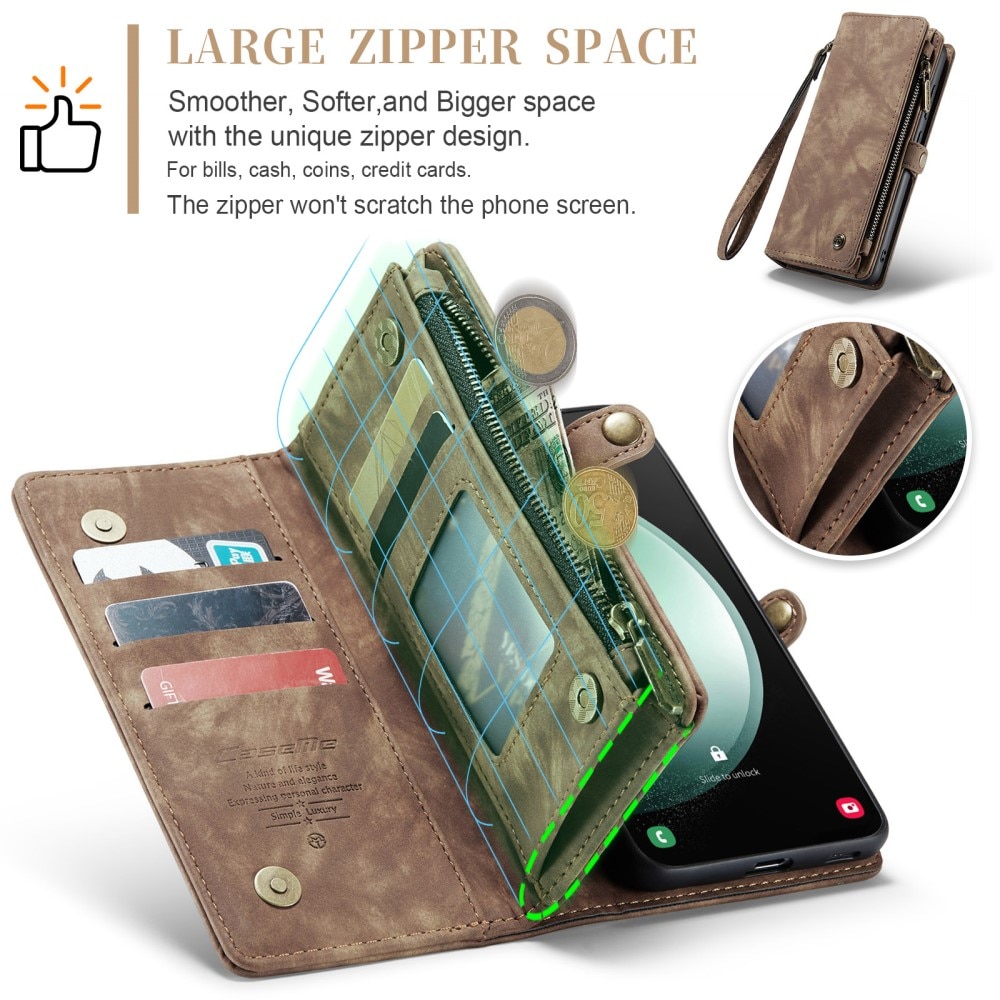 Cover portafoglio Multi-Slot Samsung Galaxy S23 FE Marrone
