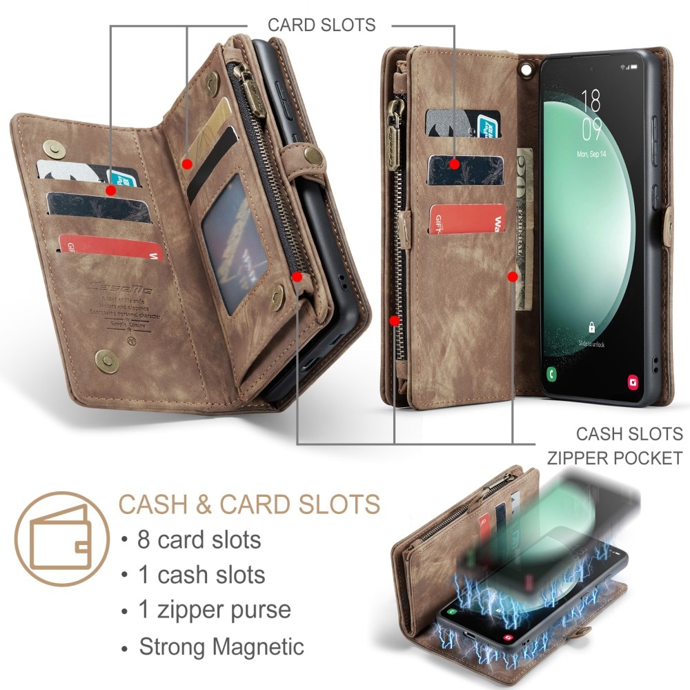 Cover portafoglio Multi-Slot Samsung Galaxy S23 FE Marrone