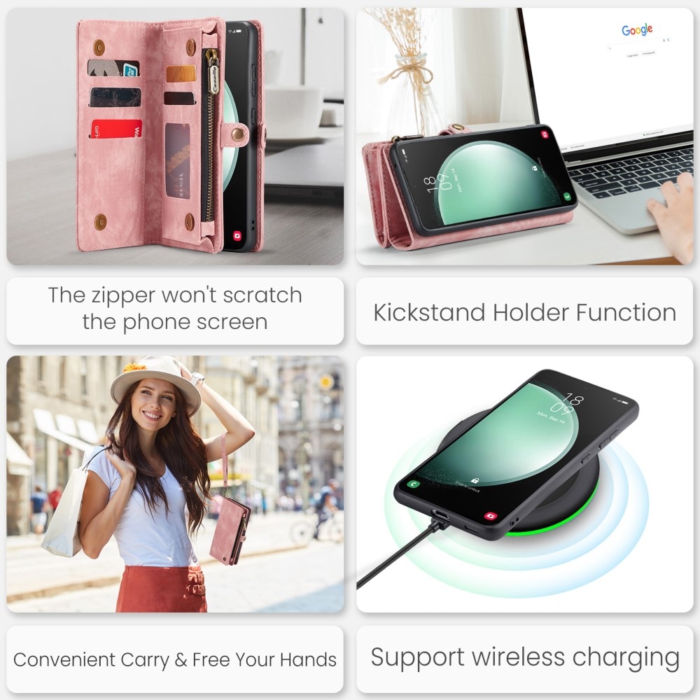 Cover portafoglio Multi-Slot Samsung Galaxy S23 FE rosa
