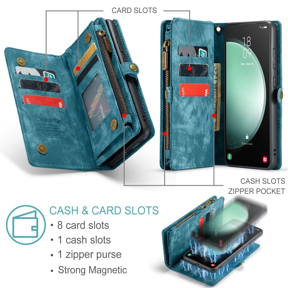 Cover portafoglio Multi-Slot Samsung Galaxy S23 FE blu