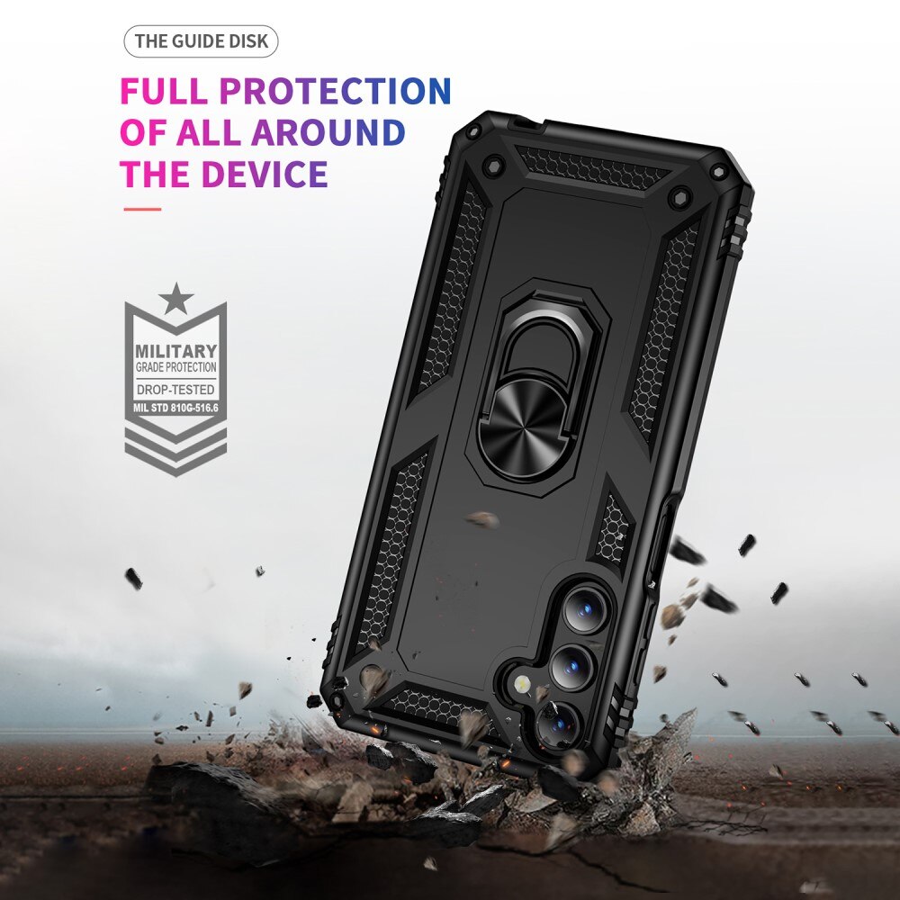 Cover ibride con anello Samsung Galaxy A15 nero