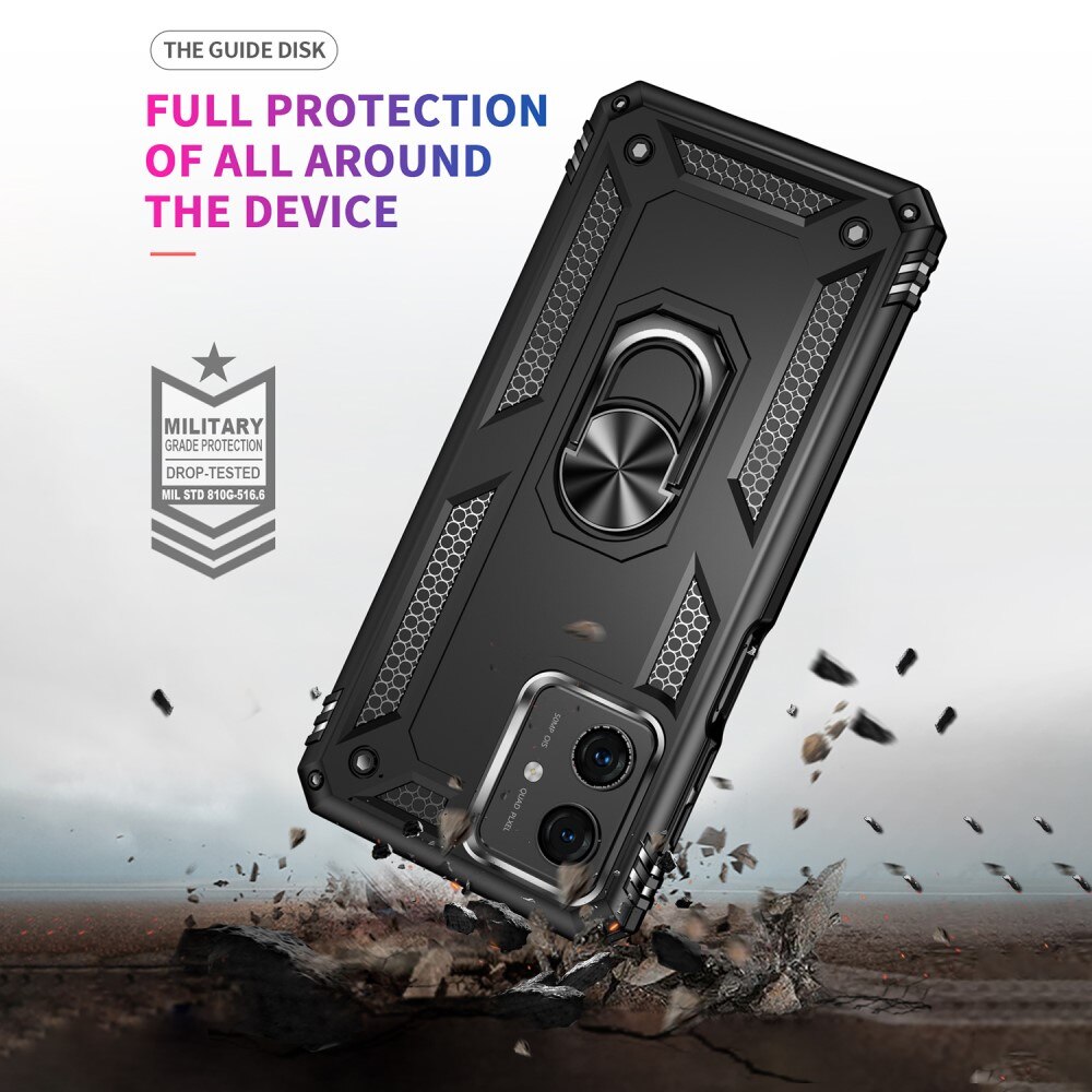 Cover ibride con anello Motorola Moto G54 nero