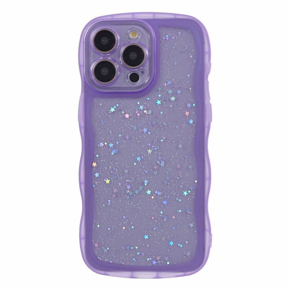 Cover con glitter Wavy Edge iPhone 15 Pro Max viola