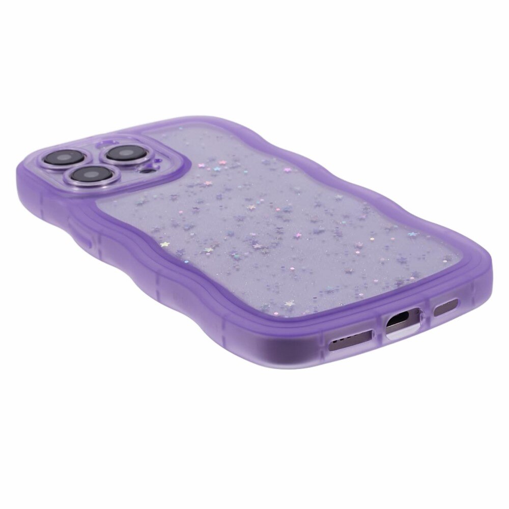 Cover con glitter Wavy Edge iPhone 15 Pro Max viola