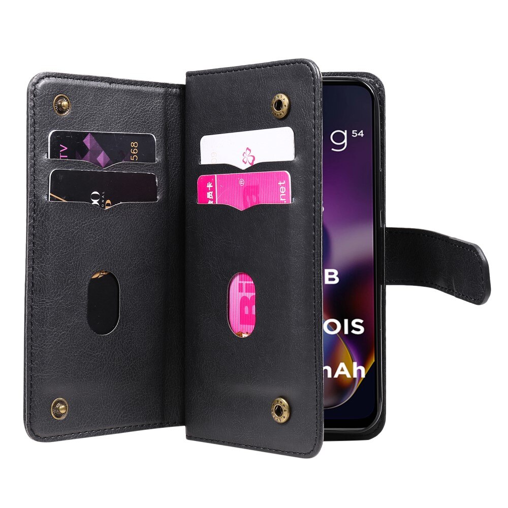 Cover portafoglio Multi-slot Motorola Moto G54, nero