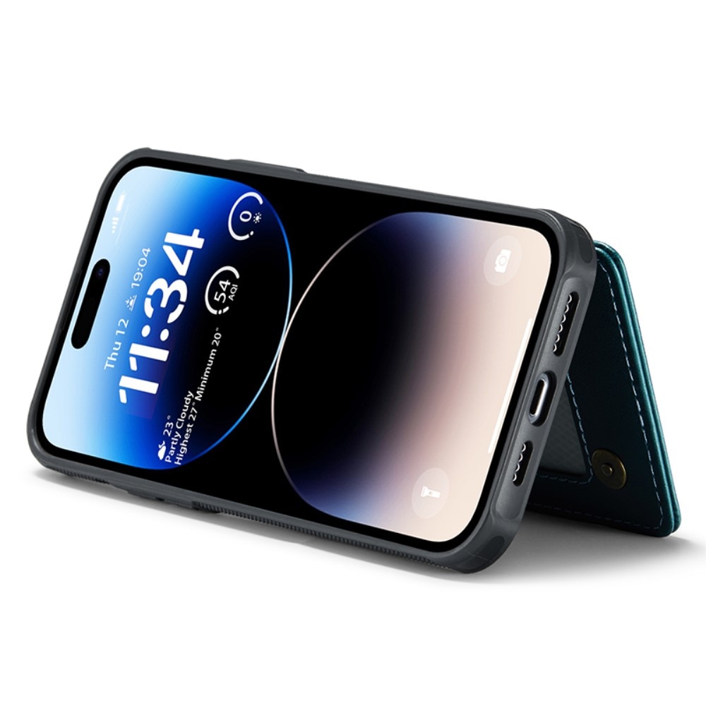 Cover con portacarte anti-RFID iPhone 14 Pro blu