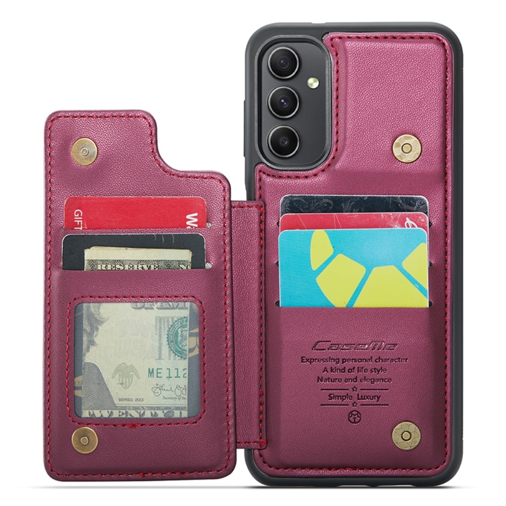 Cover con portacarte anti-RFID Samsung Galaxy A54 rosso
