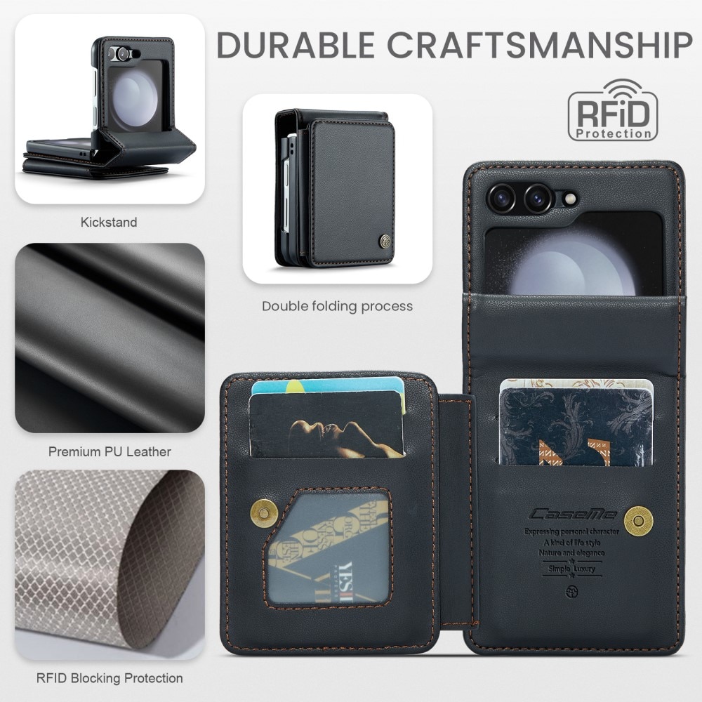 Cover con portacarte anti-RFID Samsung Galaxy Z Flip 5 nero