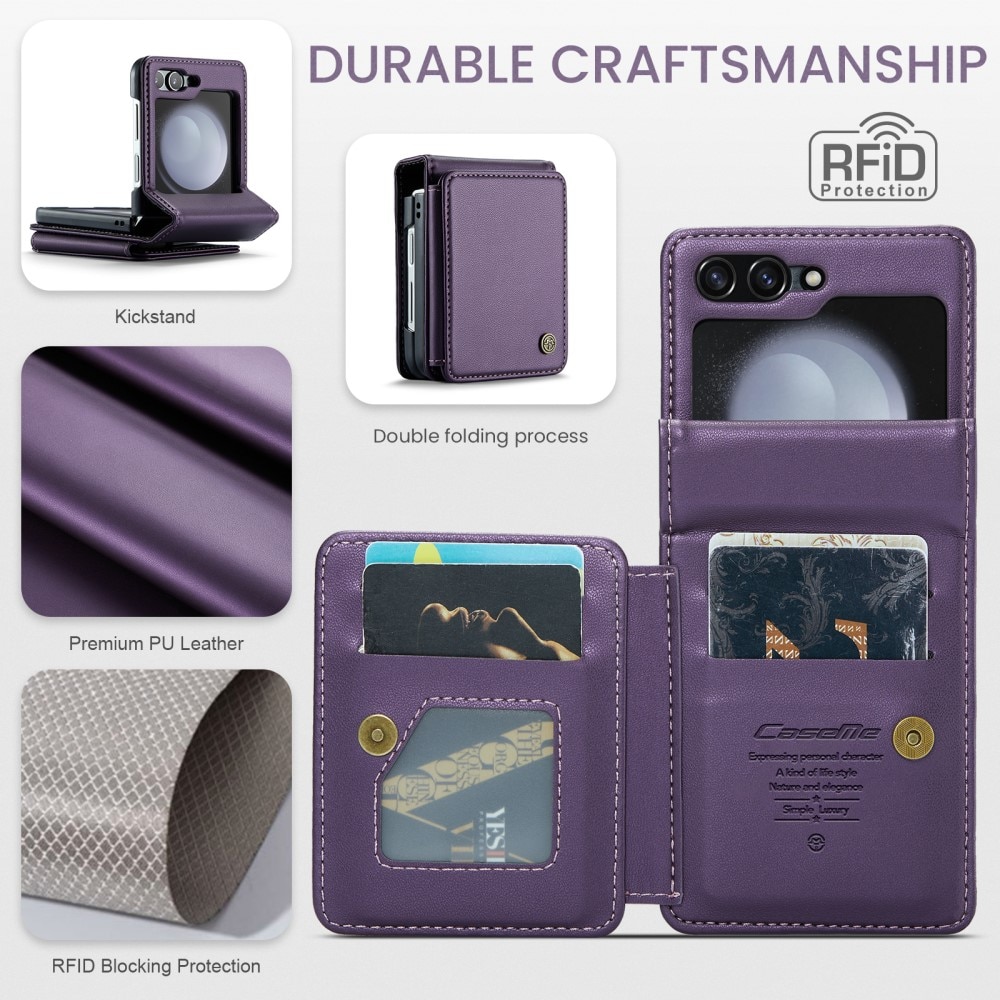 Cover con portacarte anti-RFID Samsung Galaxy Z Flip 5 viola