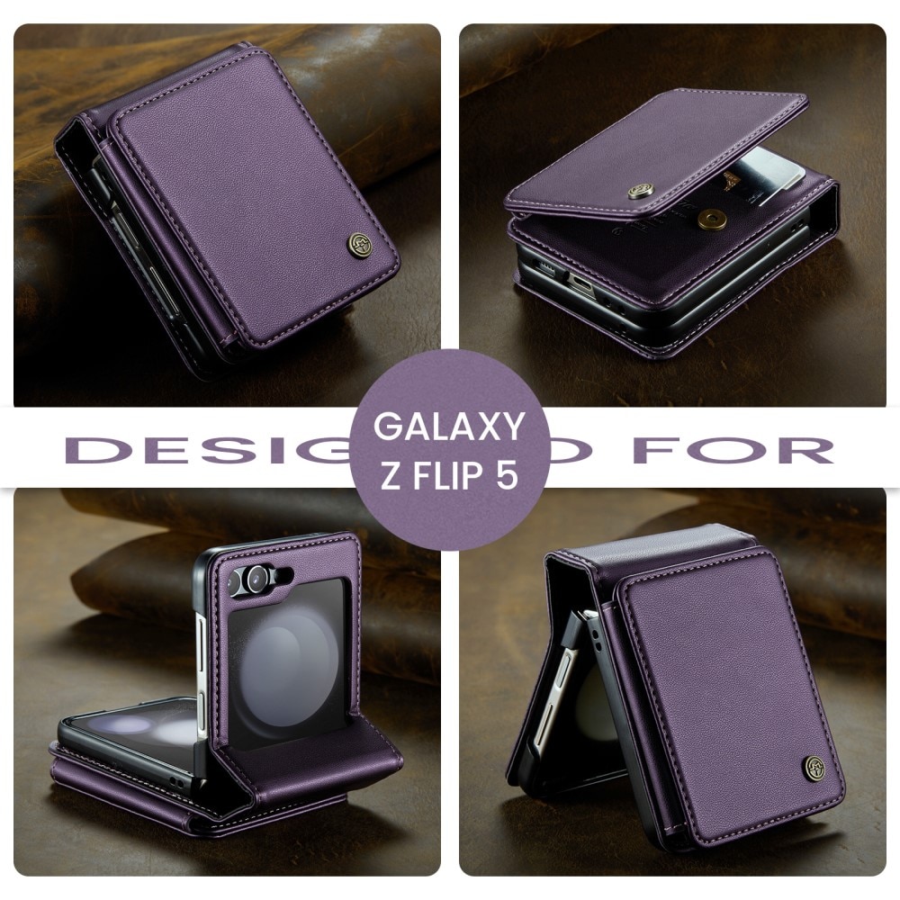 Cover con portacarte anti-RFID Samsung Galaxy Z Flip 5 viola